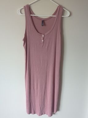 Orb Mauve Pink Henley Tank Dress
